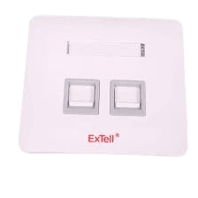 ExTell - Angular Faceplate Snap In Shutter 2 Port - EF0452U-WH