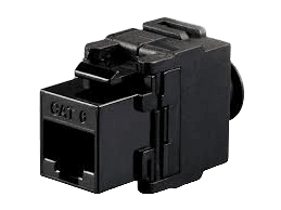 Datacom CAT6 UTP 180° Modular Keystone Jack, UL ABS PC, Black