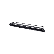 ExTell - CAT 6A 24 PCB Type Loaded Shielded Patch Panel, 1U - E6A48SL-PM-BK