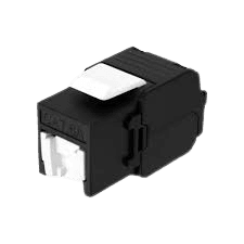 ExTell - CAT 6A 180° Unshielded Keystone Jack with Shutter - EK6AU180-S-BK