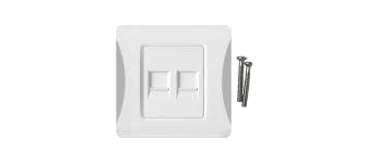 Datacom Dual Shuttered UK Flush Faceplate 86x86mm- DC-FPDXX-SFUK
