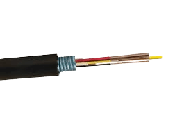 Metacom - 6-Core OS2 Loose Tube-Steel Tape Armoured WITH WIRES-BLACK-PE JACKET - MCFC-OS2-STA-06-PE