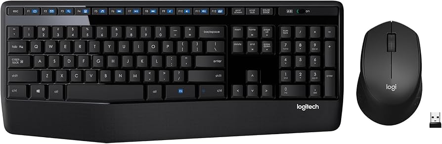 Logitech MK345 Wireless Combo Full-Sized Keyboard with Palm Rest and Comfortable Right-Handed Mouse - Black