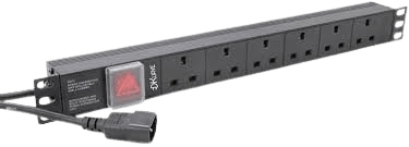 Wall Mount - Basic PDU, UK Type 6 outlets, UK Input Plug - EPDHUK06-UK-13-BK