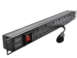 ExTell EPDHUK06-IEC-13-BK Basic PDU, 6 UK Outlets with IEC Input Plug