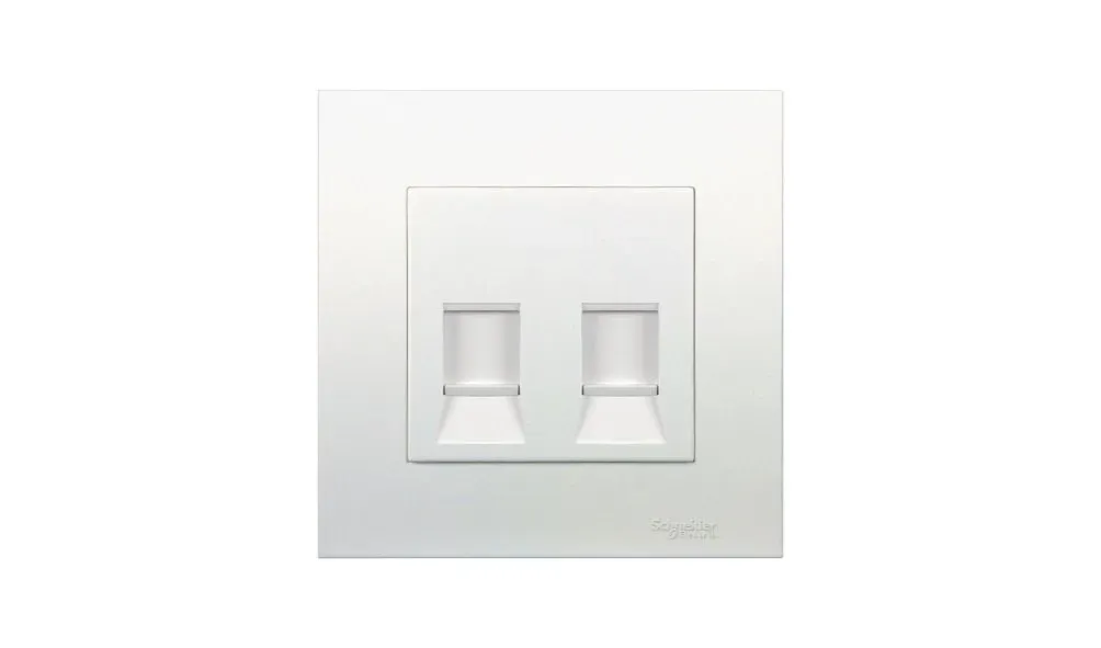 Schneider 2Gang Data Outlet with Shutter