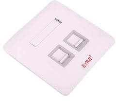ExTell - CX Right Angle Faceplate SnapIn Shutter 2 Port, without Back Support - ECXFP0926