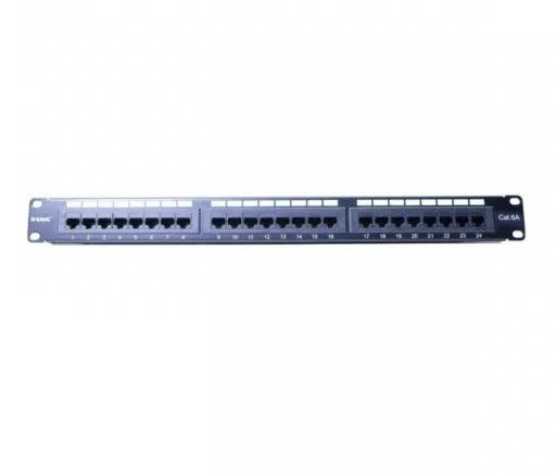 DLink Cat6A UTP 24port Patch Panel Loaded