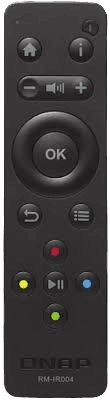 QNAP RM-IR004 IR Wireless Press the Buttons Black Remote Control - Remote Controls (IR Wireless, Press the
